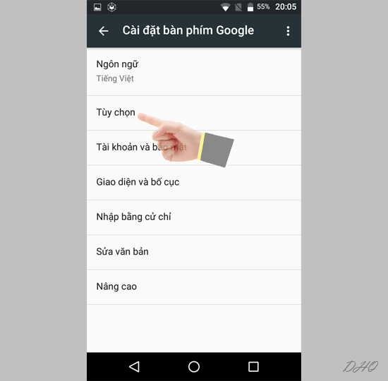 Chọn tùy chọn